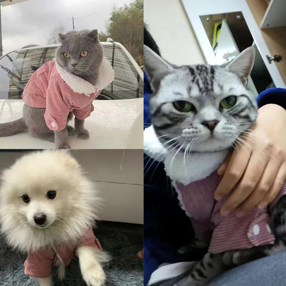 Autumn Winter Pet Dog Clothes Jacket Warm Cozy Thicken Fleece Puppy Clothing for Small Medium Dogs Cats Schnauzer Pug Chihuahua