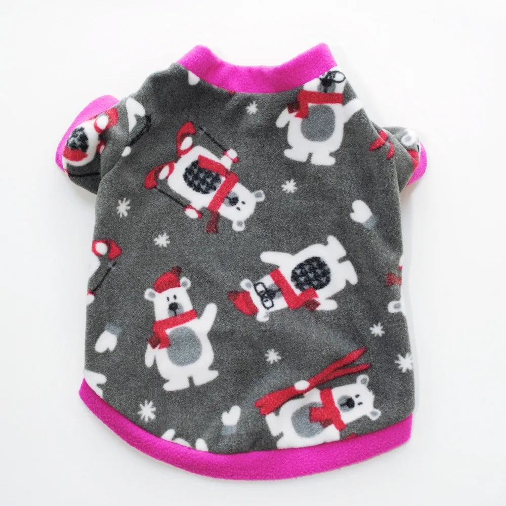Pet Dog Clothes Winter Chihuahua Puppy Dog Coat Fleece Clothing For Pug Teddy Printed Cats Coat Jackets Warm Pets Outfits