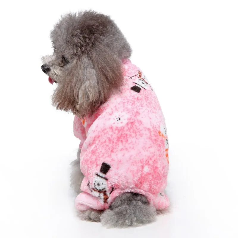 Dog Pajamas Winter Dog Clothes Print Warm Jumpsuit Coat For Small Dogs Puppy Dog Cat Chihuahua Pomeranian Clothing Jumpsuits