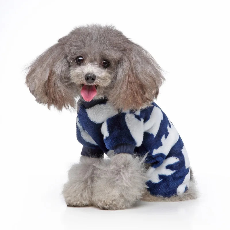 Dog Pajamas Winter Dog Clothes Dot Print Warm Jumpsuits Coat For Small Dogs Puppy Dog Cat Chihuahua Pomeranian Nightshirt Pants
