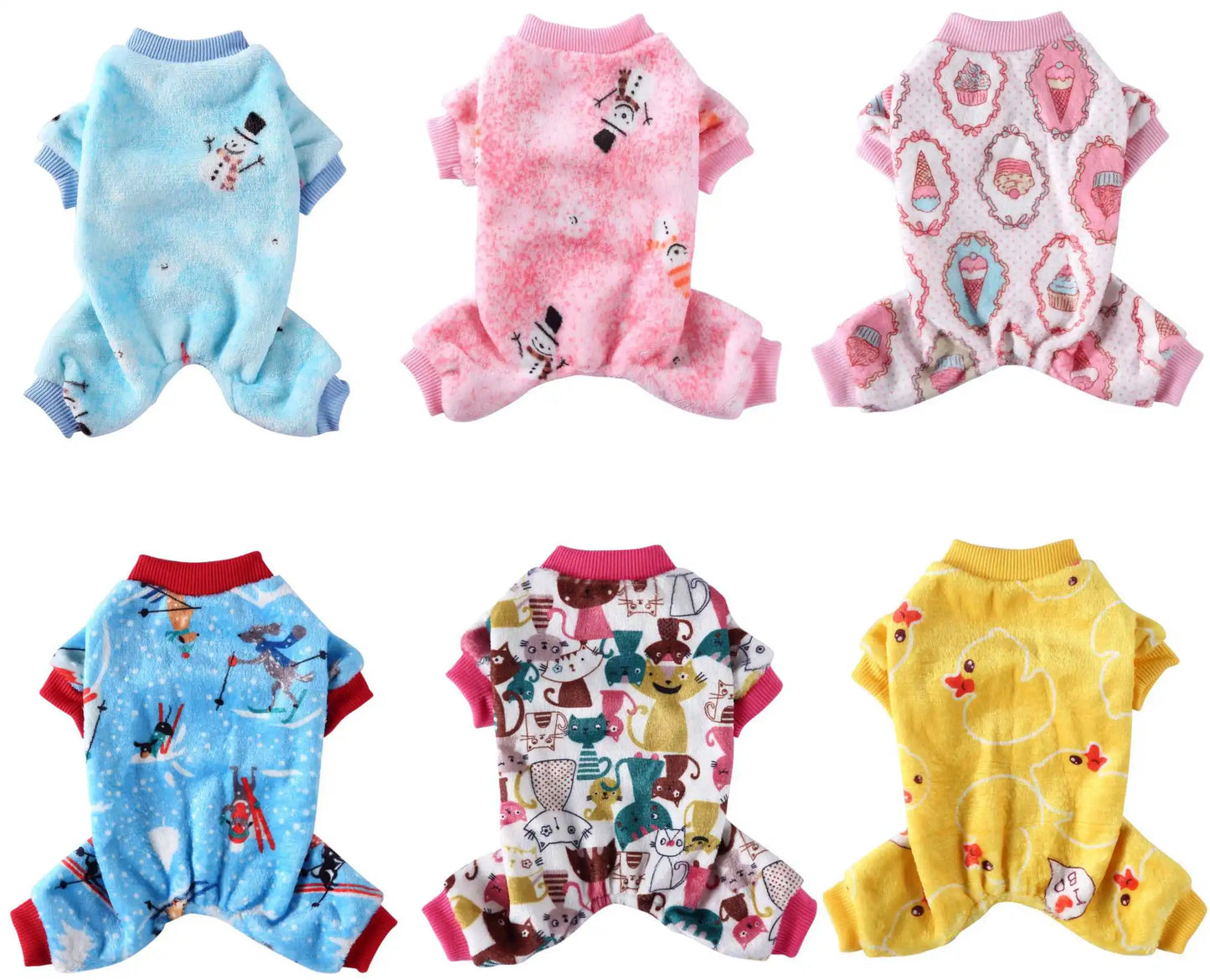 Dog Pajamas Winter Dog Clothes Dot Print Warm Jumpsuits Coat For Small Dogs Puppy Dog Cat Chihuahua Pomeranian Nightshirt Pants