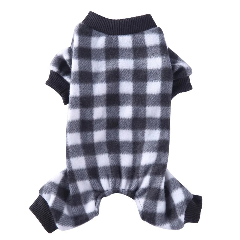 Dog Pajamas Winter Dog Clothes Dot Print Warm Jumpsuits Coat For Small Dogs Puppy Dog Cat Chihuahua Pomeranian Nightshirt Pants