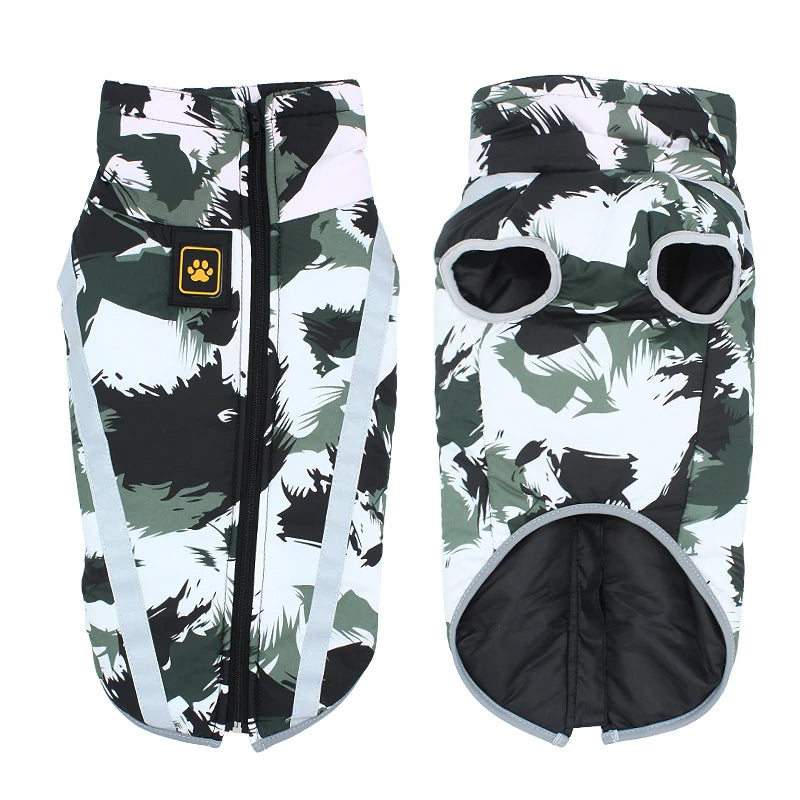 Winter Warm Dog Clothes Windproof Waterproof Dog Coats Pet Outdoor Jackets Reflective Plaid Design Pet Clothes For Dogs Winter