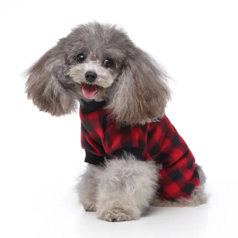 Dog Pajamas Winter Dog Clothes Dot Print Warm Jumpsuits Coat For Small Dogs Puppy Dog Cat Chihuahua Pomeranian Nightshirt Pants