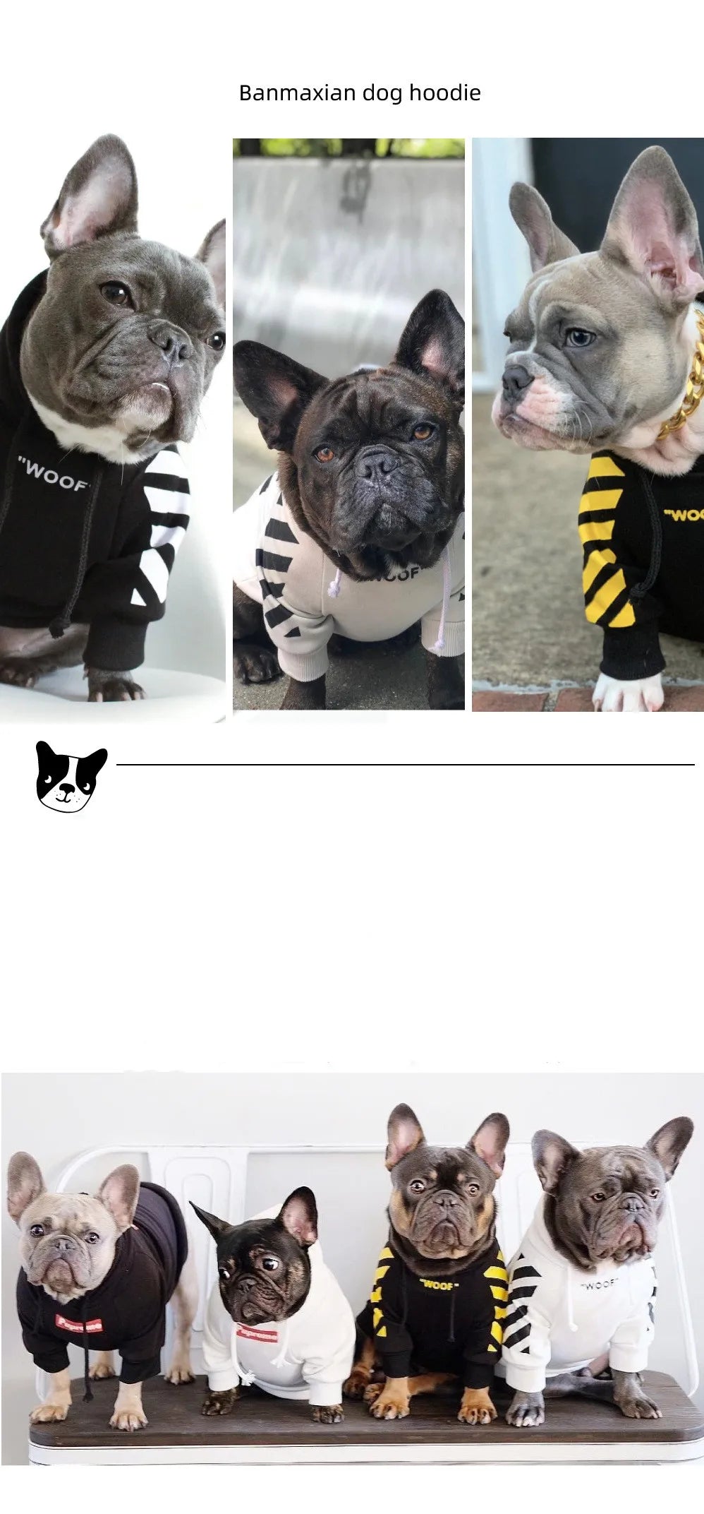 Fashion Dog Hoodie Winter Pet Dog Clothes For Dogs Coat Jacket Cotton Ropa Perro French Bulldog Clothing For Dogs Pets Clothing