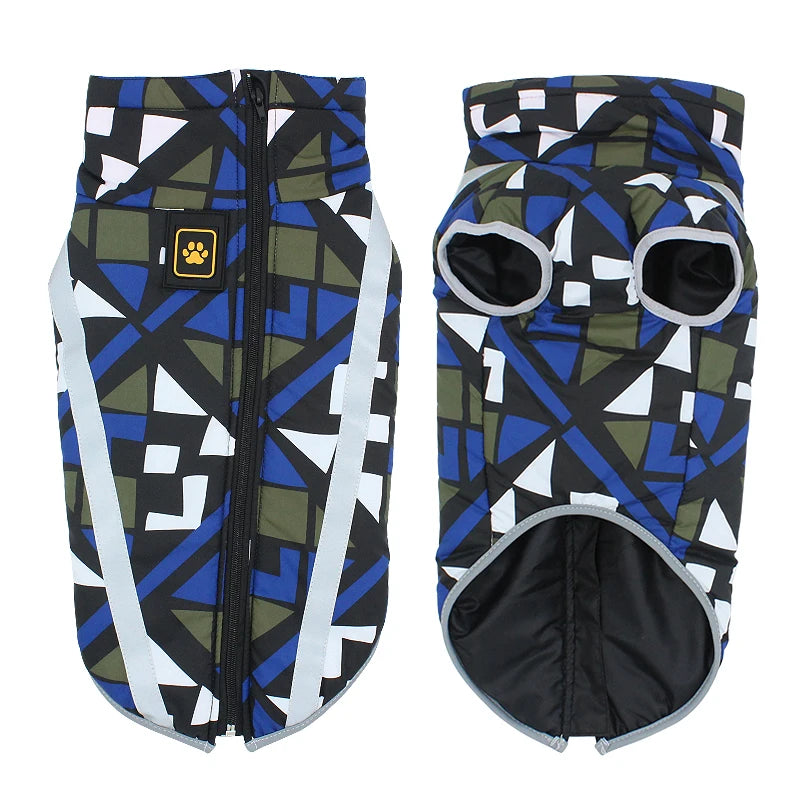 Winter Warm Dog Clothes Windproof Waterproof Dog Coats Pet Outdoor Jackets Reflective Plaid Design Pet Clothes For Dogs Winter