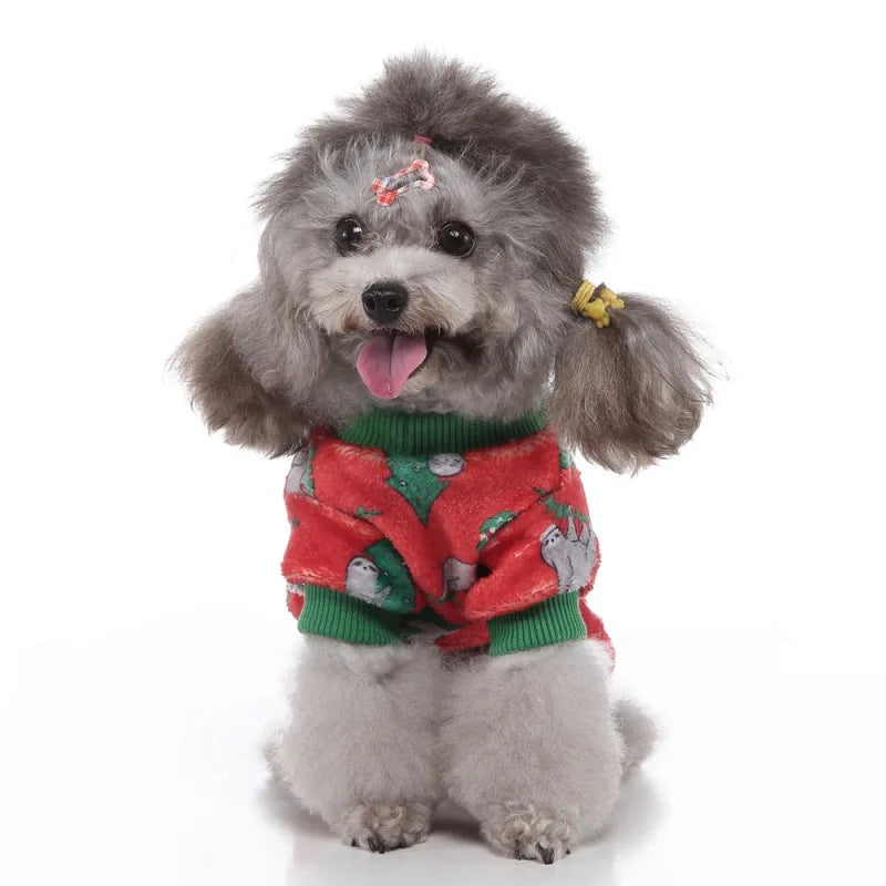 Dog Pajamas Winter Dog Clothes Print Warm Jumpsuit Coat For Small Dogs Puppy Dog Cat Chihuahua Pomeranian Clothing Jumpsuits