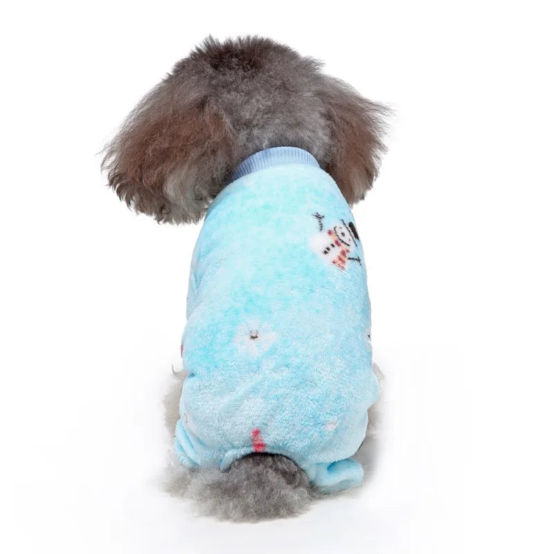 Dog Pajamas Winter Dog Clothes Print Warm Jumpsuit Coat For Small Dogs Puppy Dog Cat Chihuahua Pomeranian Clothing Jumpsuits