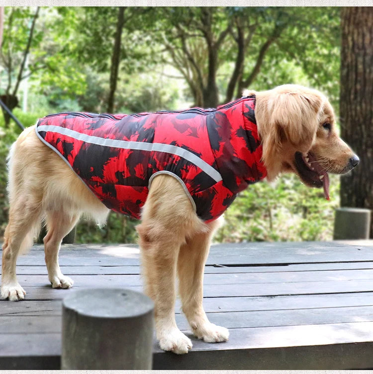 Winter Warm Dog Clothes Windproof Waterproof Dog Coats Pet Outdoor Jackets Reflective Plaid Design Pet Clothes For Dogs Winter