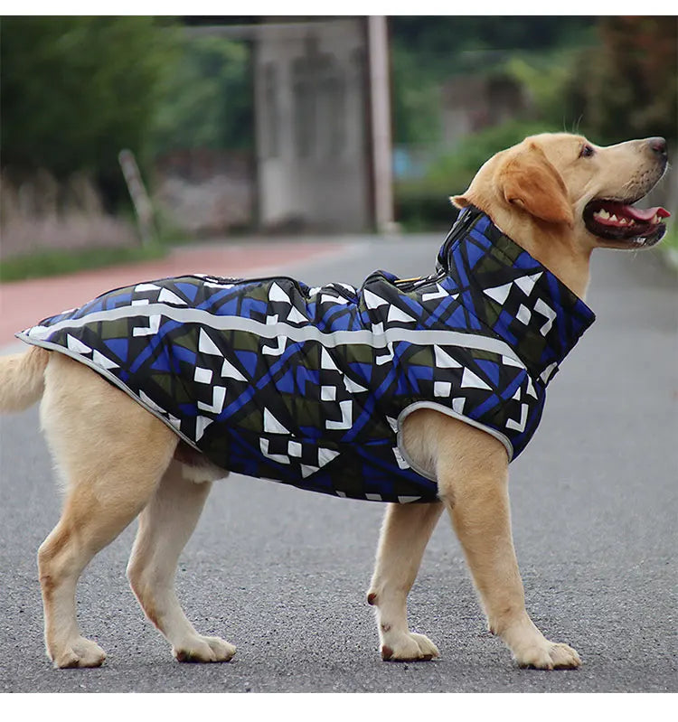 Winter Warm Dog Clothes Windproof Waterproof Dog Coats Pet Outdoor Jackets Reflective Plaid Design Pet Clothes For Dogs Winter