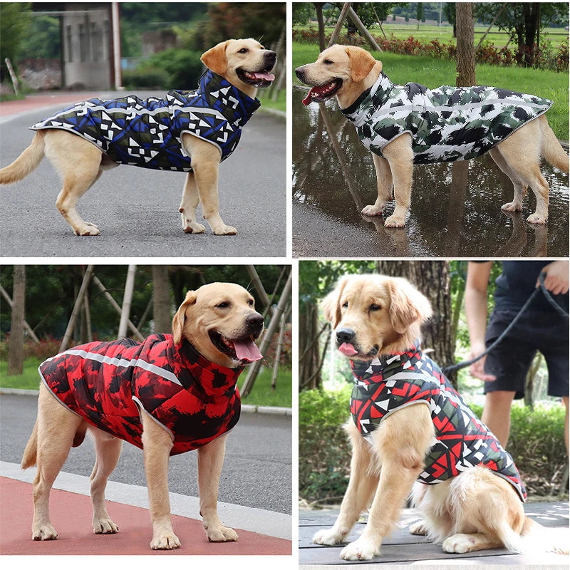 Winter Warm Dog Clothes Windproof Waterproof Dog Coats Pet Outdoor Jackets Reflective Plaid Design Pet Clothes For Dogs Winter