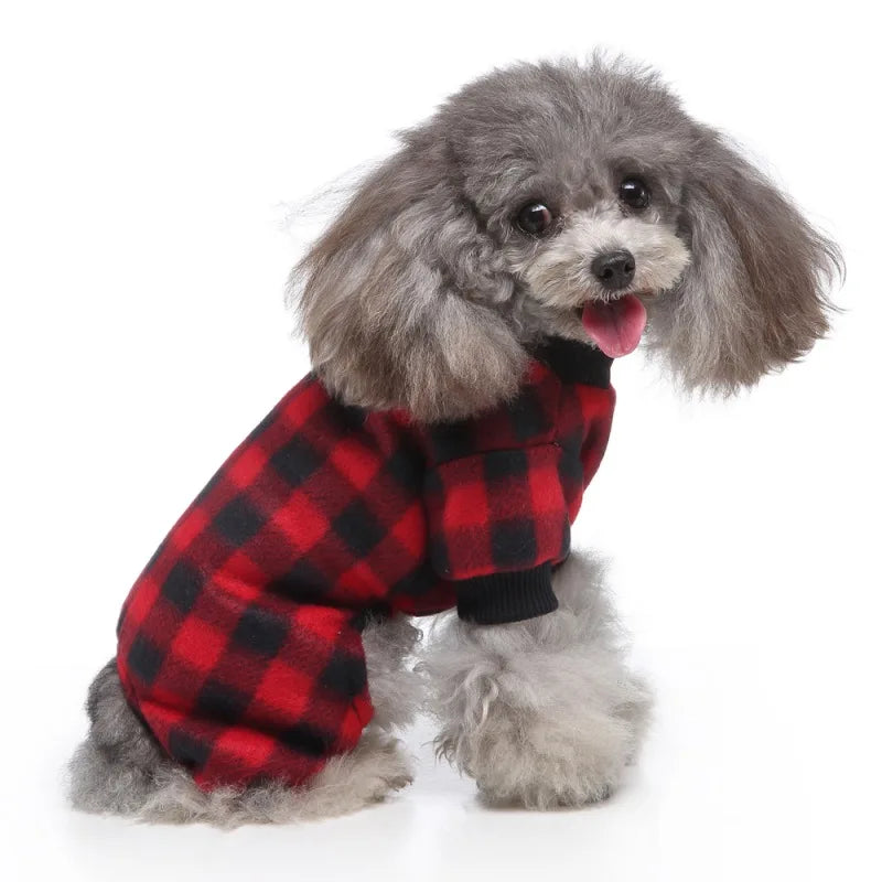 Dog Pajamas Winter Dog Clothes Dot Print Warm Jumpsuits Coat For Small Dogs Puppy Dog Cat Chihuahua Pomeranian Nightshirt Pants