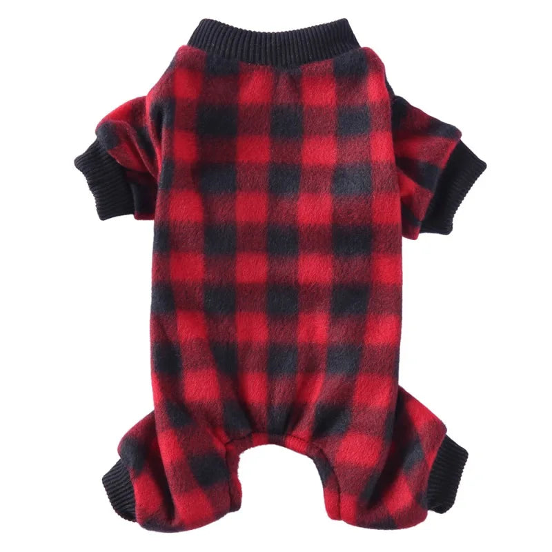 Dog Pajamas Winter Dog Clothes Dot Print Warm Jumpsuits Coat For Small Dogs Puppy Dog Cat Chihuahua Pomeranian Nightshirt Pants