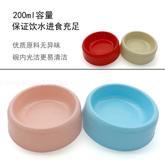 Nordic Style Pet Plastic Bowl Solid Color Simple Round Mouth Dog Bowl Small Fresh Dog Food Set Cat Pet Bowl Dog Accessories