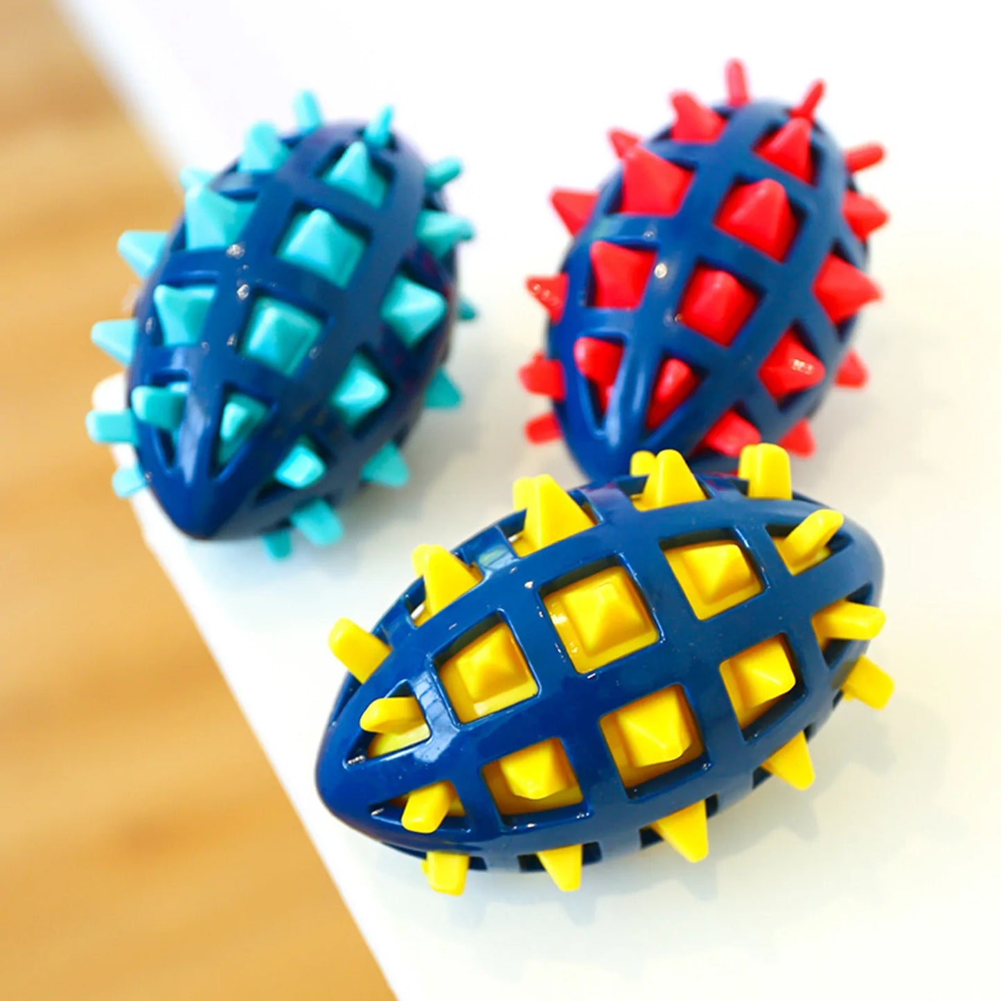 Squeaky Dog Toys For Aggressive Chewers Rubber Puppy Chew Ball With Squeaker, Almost Indestructible and Durable Pet Toy Dog toys
