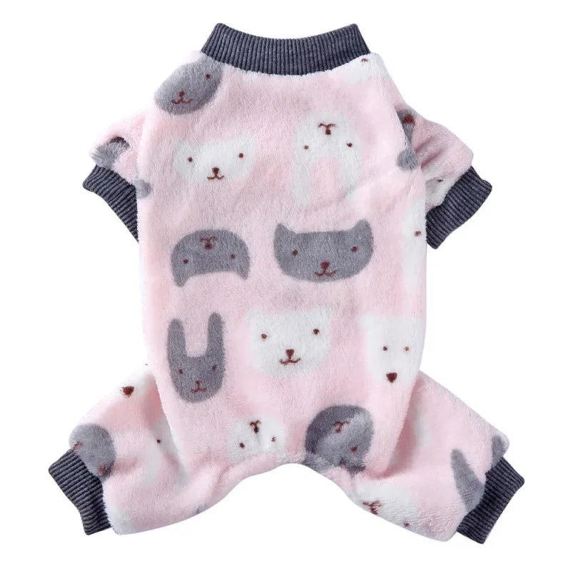 Dog Pajamas Winter Dog Clothes Print Warm Jumpsuit Coat For Small Dogs Puppy Dog Cat Chihuahua Pomeranian Clothing Jumpsuits