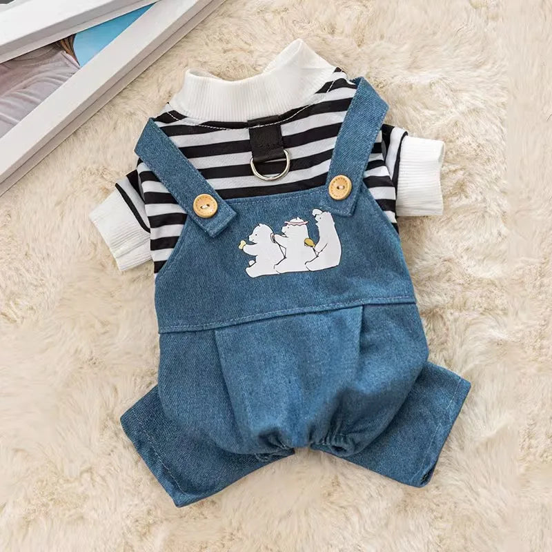 New Luxury Dog Clothes Puppy Costume Striped Dog Jumpsuit Pet Clothes for Dog Dog Sweatshirt Chihuahua French Bulldog Dog Romper