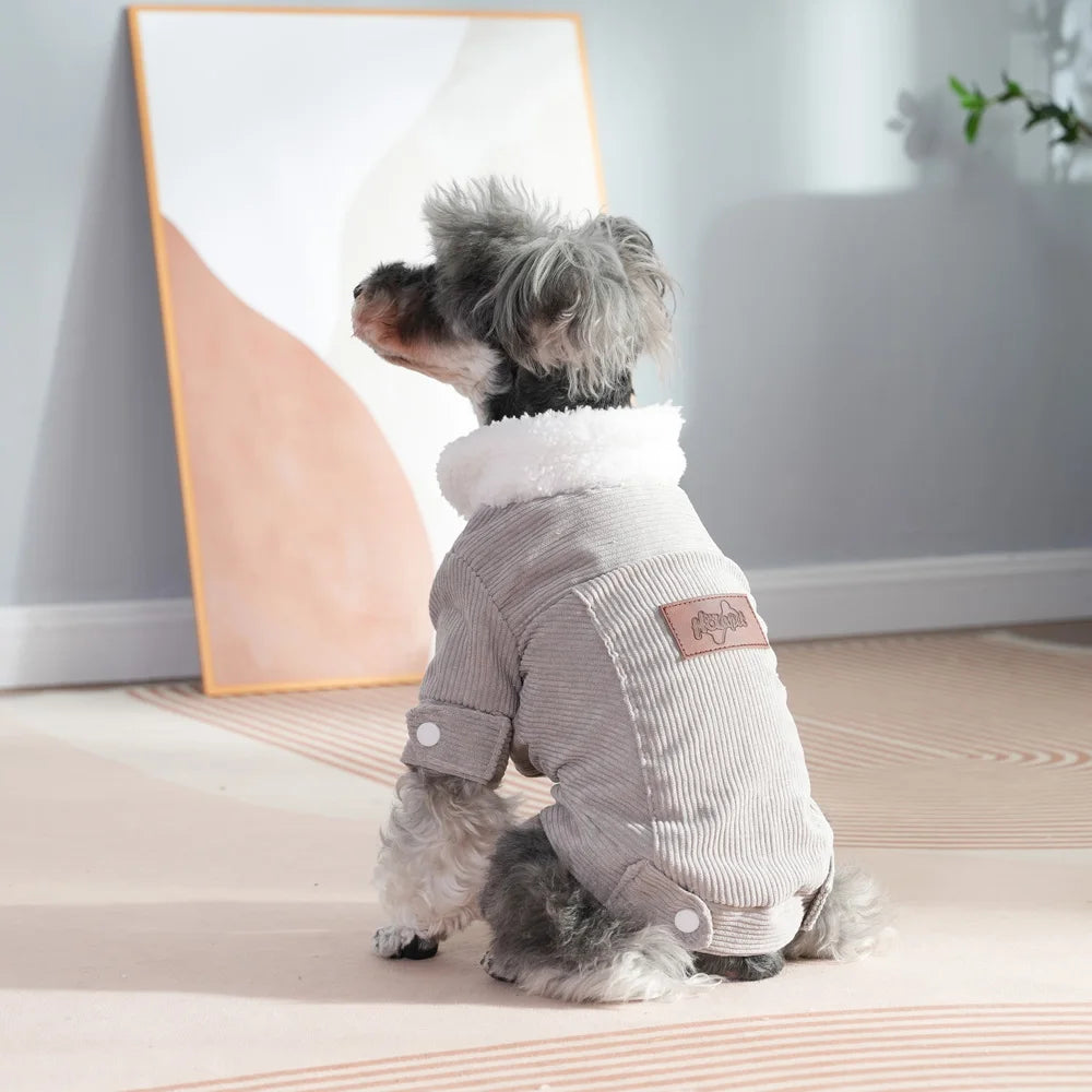 Autumn Winter Pet Dog Clothes Jacket Warm Cozy Thicken Fleece Puppy Clothing for Small Medium Dogs Cats Schnauzer Pug Chihuahua