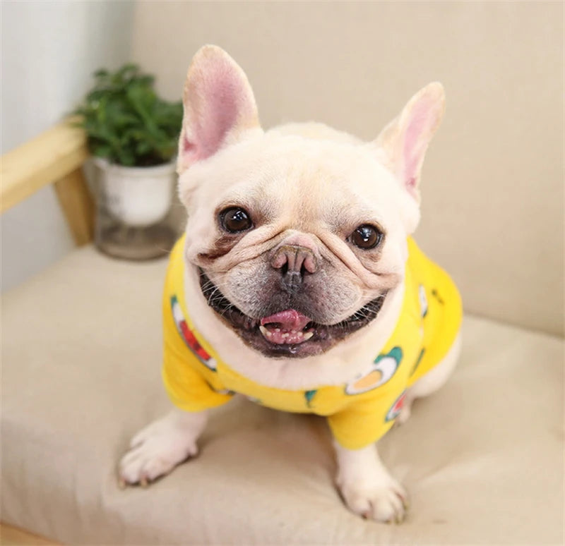 Lovely Leopard Pet Dog Clothes Soft Flannel Winter Puppy Overalls York Dog Cartoon Printing Sphinx Cat Sweatshirt Drop Shipping