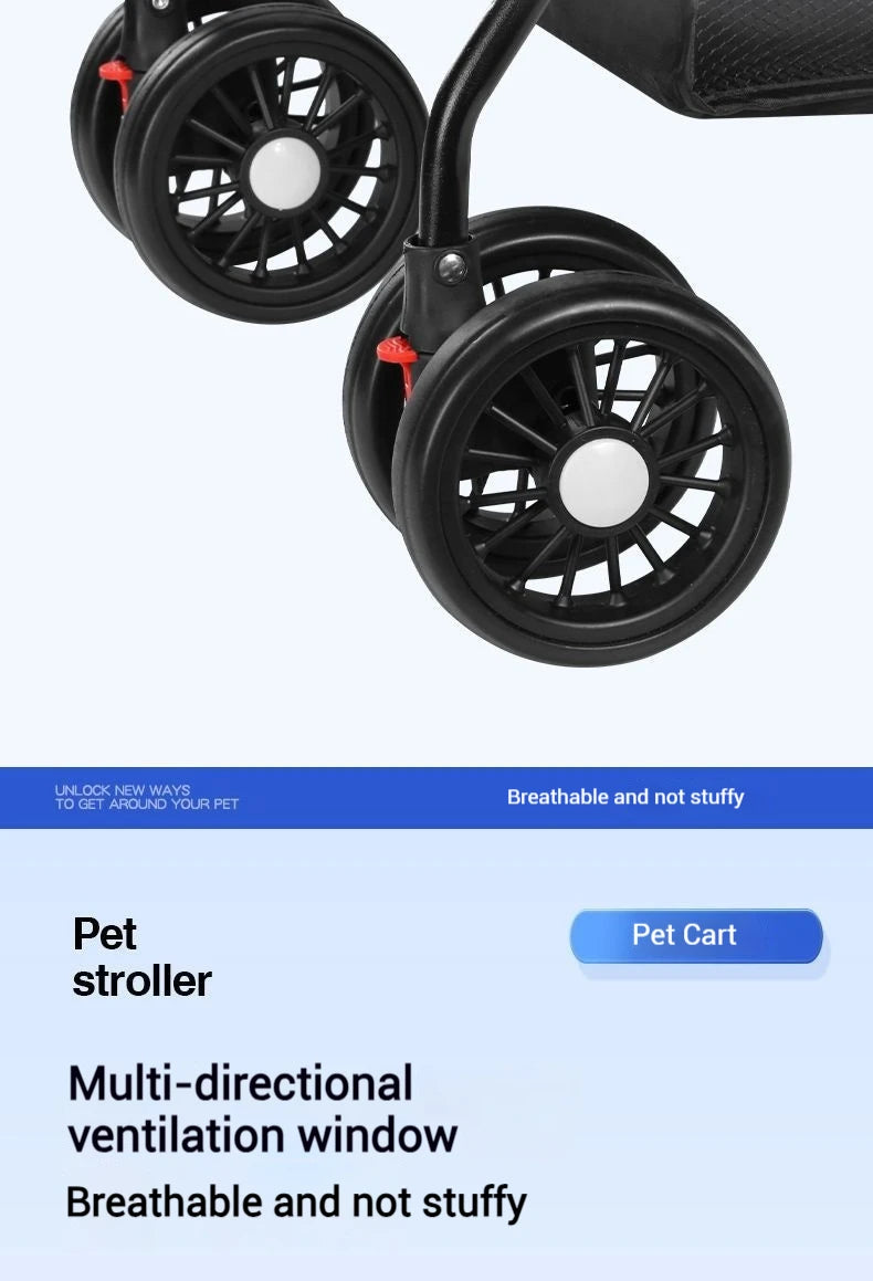 Pet Cart Portable Folding Outdoor Dog Cat Cart Pet Bag Out Small And Medium-Sized Dog Cart Handbag Detachable Multifunctional