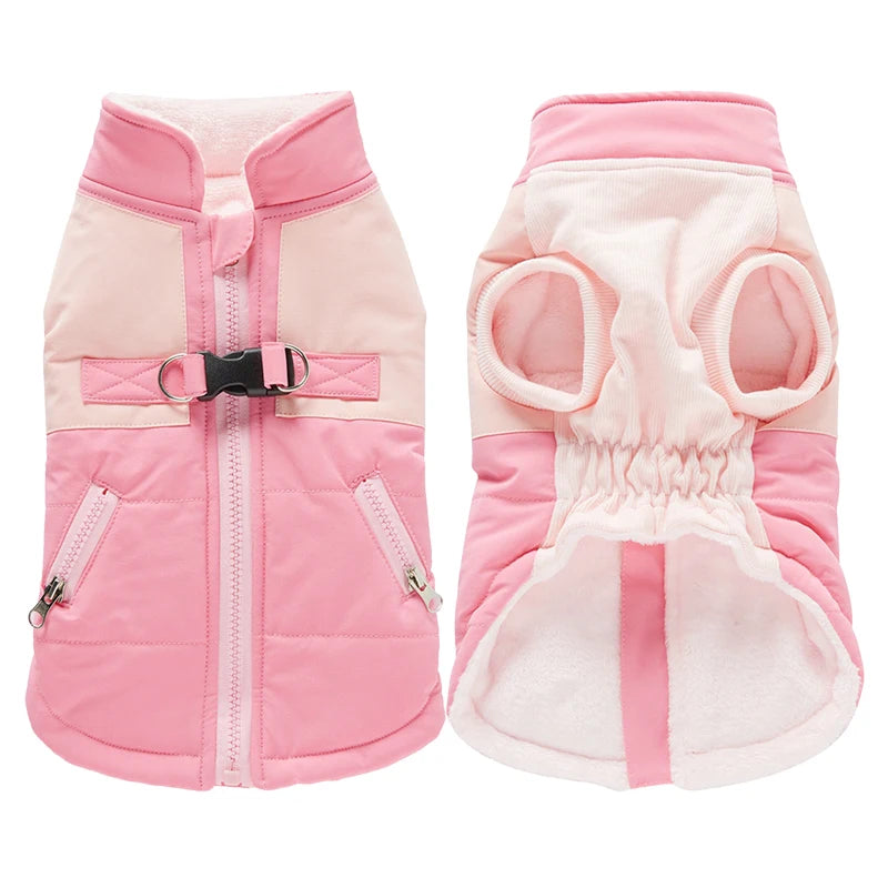 Waterproof Warm Dog Jacket Vest Winter Dog Clothes With Harness French-Bulldog Coat Pet Costume for Small Medium Dogs Chihuahua
