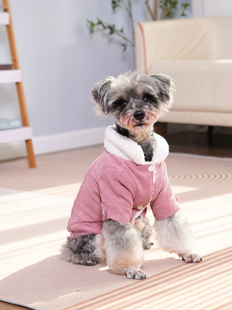 Autumn Winter Pet Dog Clothes Jacket Warm Cozy Thicken Fleece Puppy Clothing for Small Medium Dogs Cats Schnauzer Pug Chihuahua