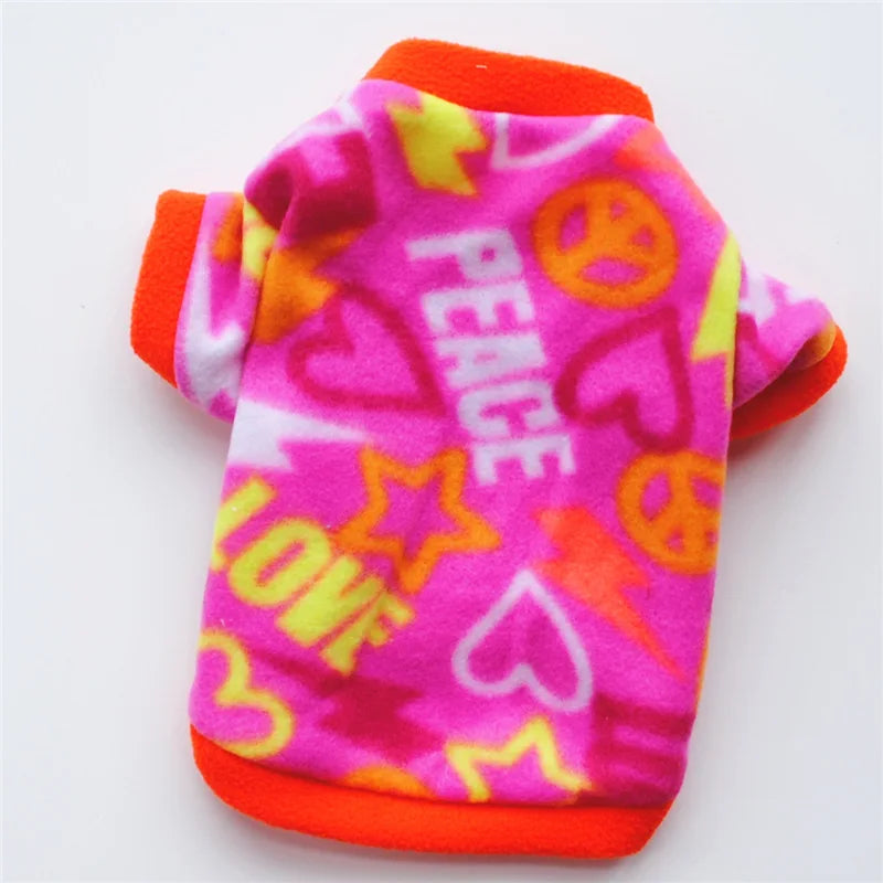 Pet Dog Clothes Winter Chihuahua Puppy Dog Coat Fleece Clothing For Pug Teddy Printed Cats Coat Jackets Warm Pets Outfits
