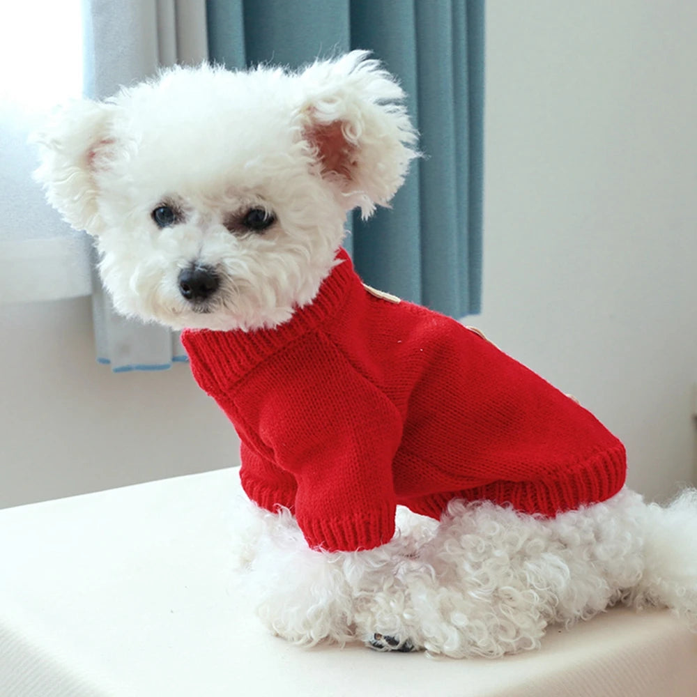 Christmas Dog Sweater Warm Pet Sweater Cute Striped Knitted Bowtie Puppy Cat Sweater Dog Sweatshirt Clothes Coat Outfit Apparel