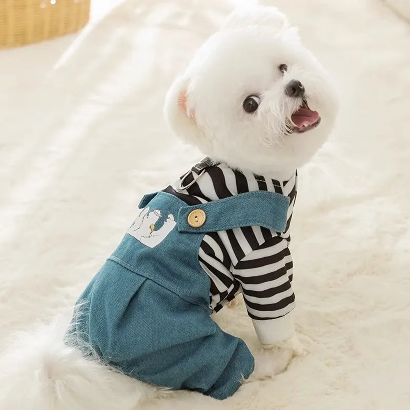 New Luxury Dog Clothes Puppy Costume Striped Dog Jumpsuit Pet Clothes for Dog Dog Sweatshirt Chihuahua French Bulldog Dog Romper
