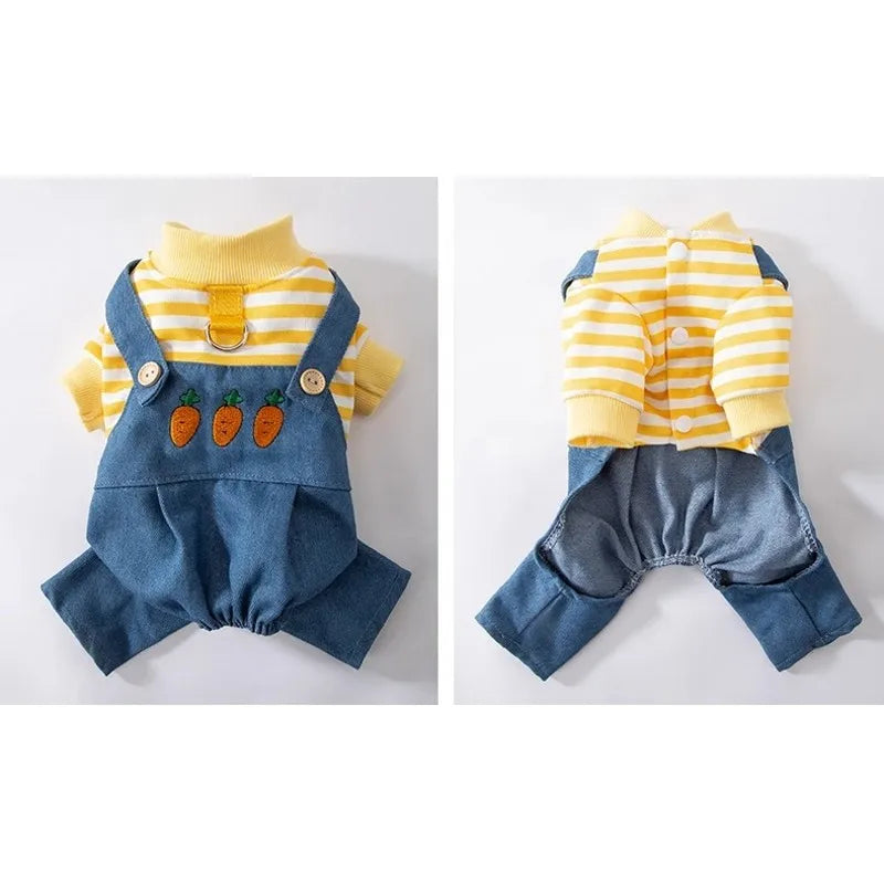 New Luxury Dog Clothes Puppy Costume Striped Dog Jumpsuit Pet Clothes for Dog Dog Sweatshirt Chihuahua French Bulldog Dog Romper
