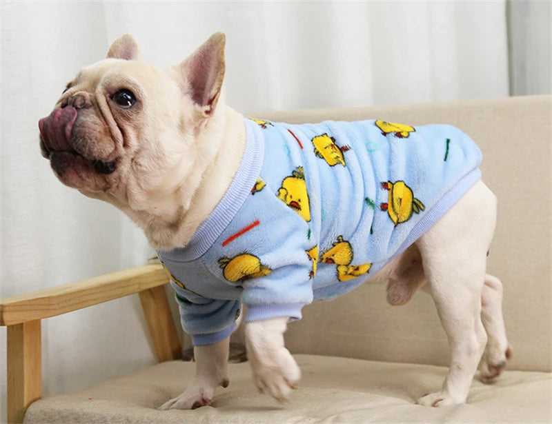Lovely Leopard Pet Dog Clothes Soft Flannel Winter Puppy Overalls York Dog Cartoon Printing Sphinx Cat Sweatshirt Drop Shipping