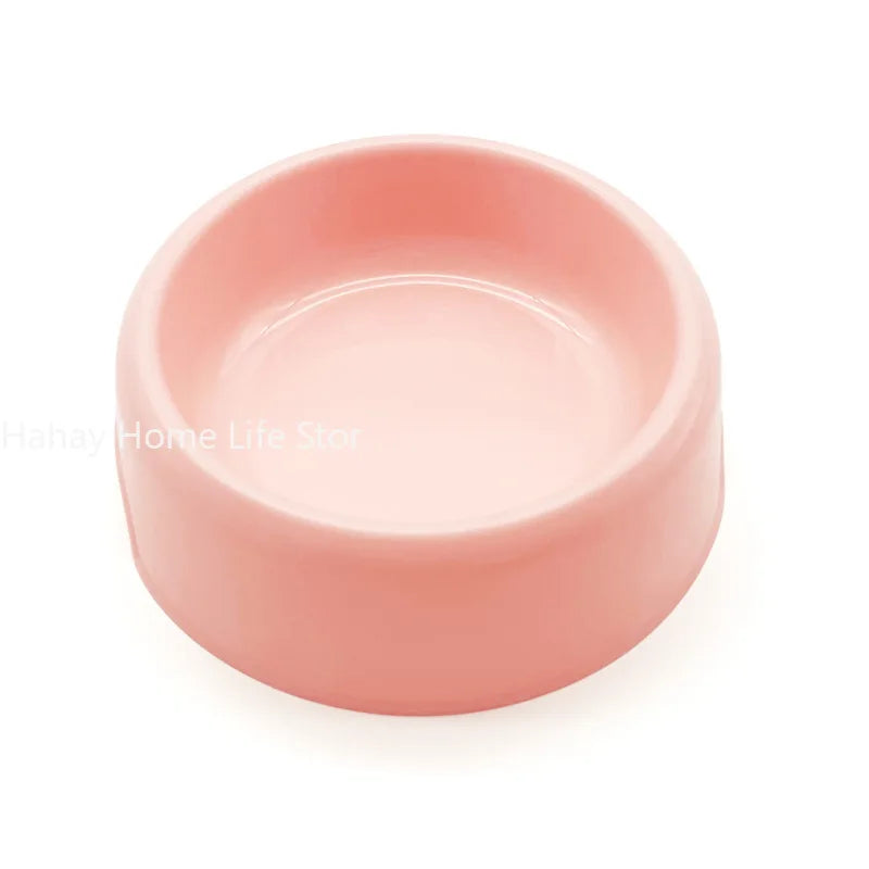 Nordic Style Pet Plastic Bowl Solid Color Simple Round Mouth Dog Bowl Small Fresh Dog Food Set Cat Pet Bowl Dog Accessories