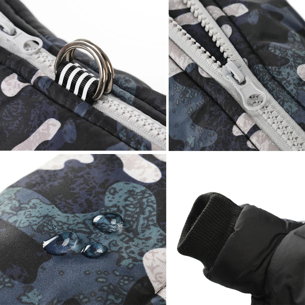 Pet Dog Clothes For Small Dogs Cat Winter Warm Fleece Thicken Coat Puppy Windproof Camouflage Jumpsuit Yorkshire Jacket Overalls