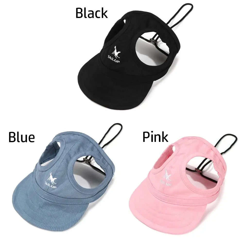 Pet Baseball Hat Cat Dog Visor Hat Adjustable Sun Cap  Summer Outdoor Sports Travel Sun Protection Hat With Ear Holes