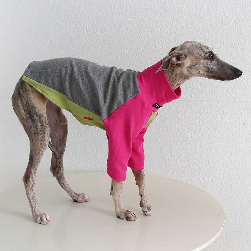Autumn Winter Warm Soft Dog Clothes High Collar Greyhound 2 Legged Fleece Sweaters Long Sleeve Pet Shirts