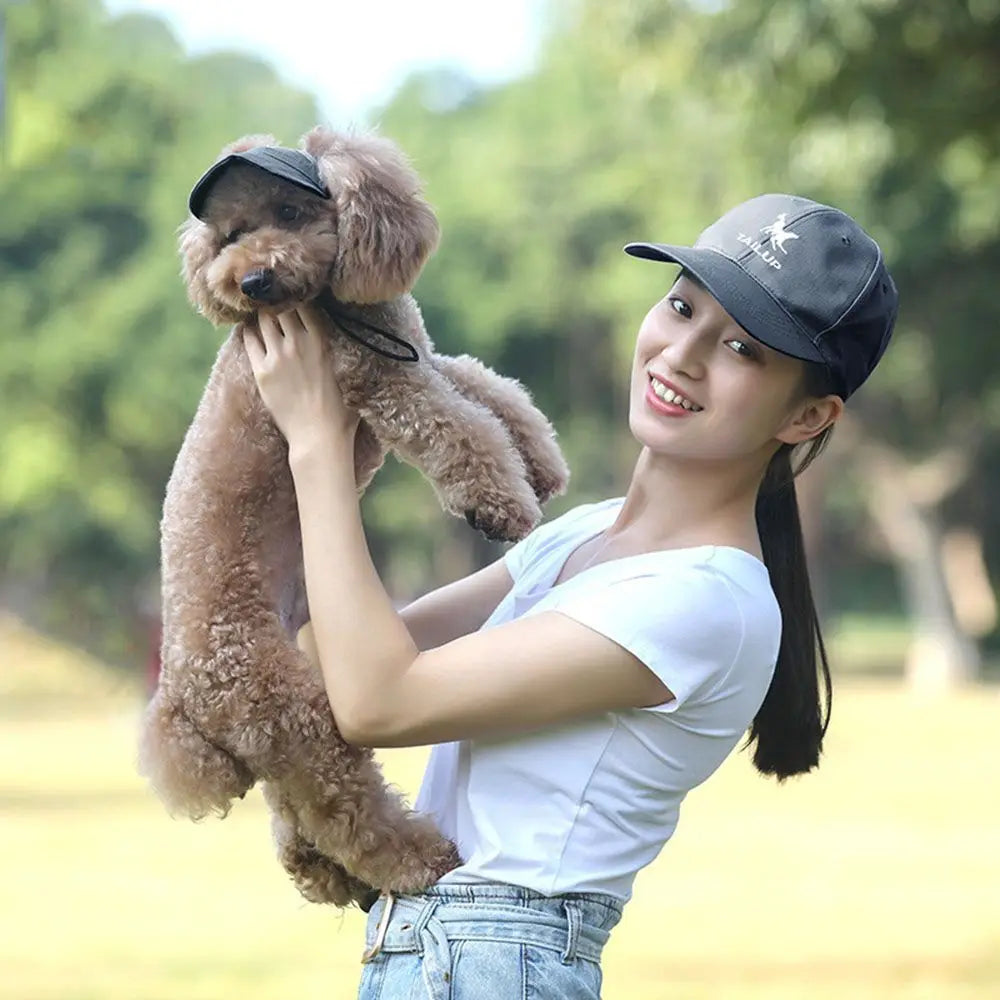 Pet Baseball Hat Cat Dog Visor Hat Adjustable Sun Cap  Summer Outdoor Sports Travel Sun Protection Hat With Ear Holes