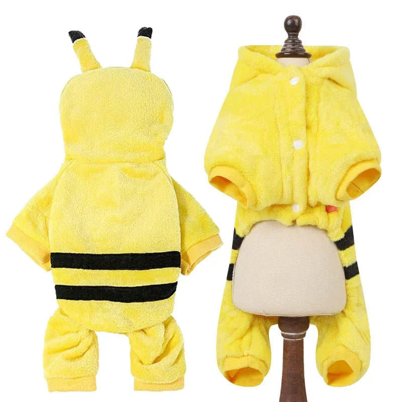 Pet Clothes for Small Medium Dogs Flannel Dog Jumpsuits Soft Comfortable Winter Warm Dog Cat Costume  Chihuahua Teddy Pet Coats