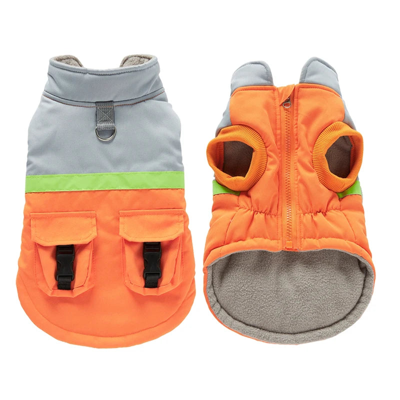 Waterproof Warm Dog Jacket Vest Winter Dog Clothes With Harness French-Bulldog Coat Pet Costume for Small Medium Dogs Chihuahua