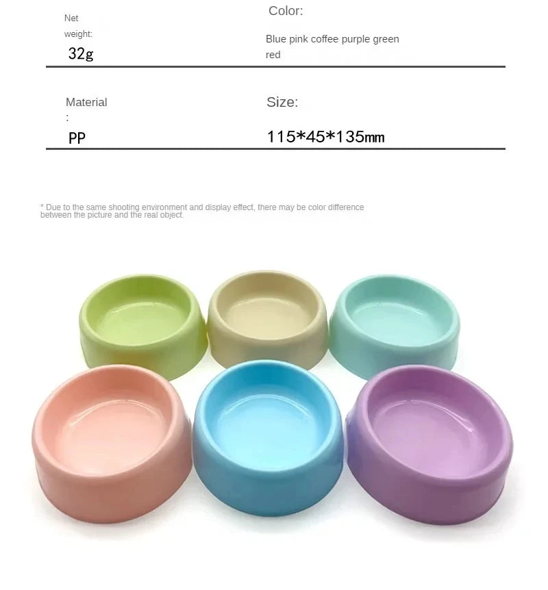 Nordic Style Pet Plastic Bowl Solid Color Simple Round Mouth Dog Bowl Small Fresh Dog Food Set Cat Pet Bowl Dog Accessories