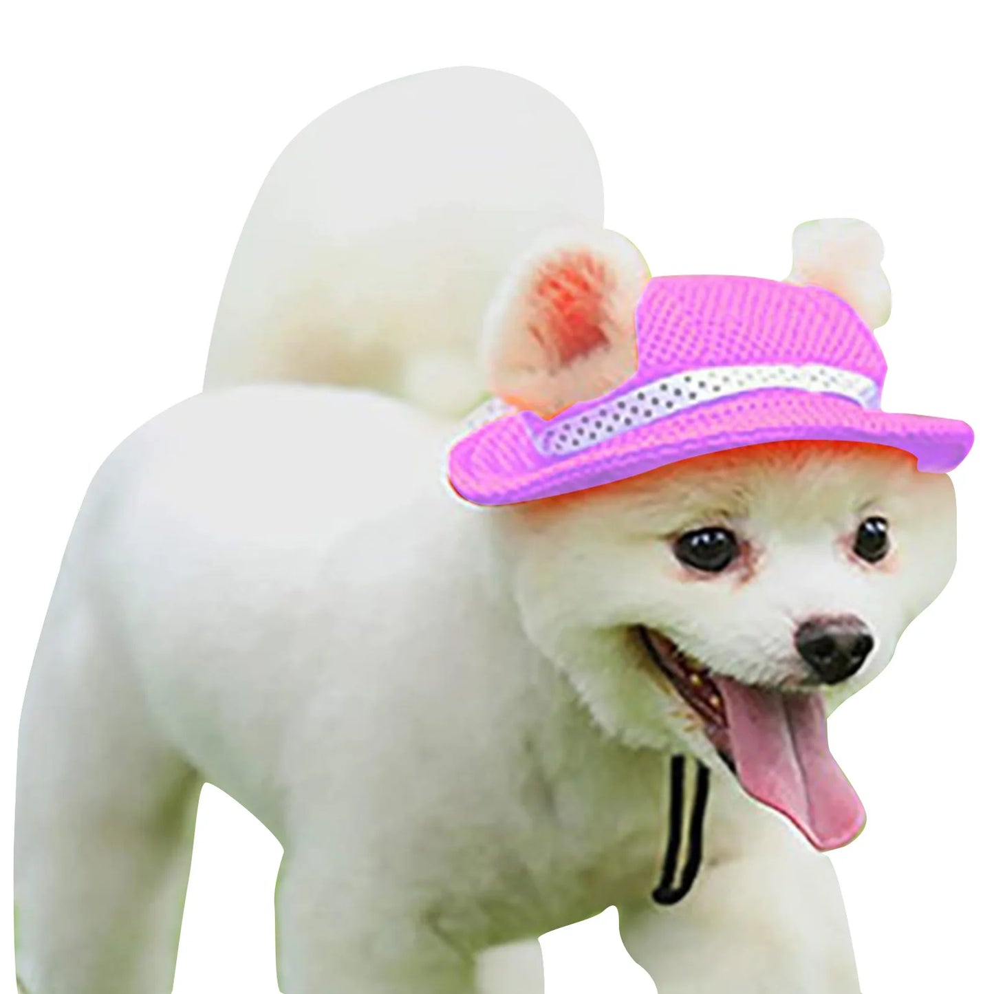 Dog Hat Pet Hats Round DogHat Outdoor Breathable Sun Protection Cap Mesh Sun Cap With Adjustable Chin Strap For Dogs Cats