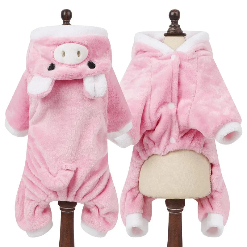 Pet Clothes for Small Medium Dogs Flannel Dog Jumpsuits Soft Comfortable Winter Warm Dog Cat Costume  Chihuahua Teddy Pet Coats