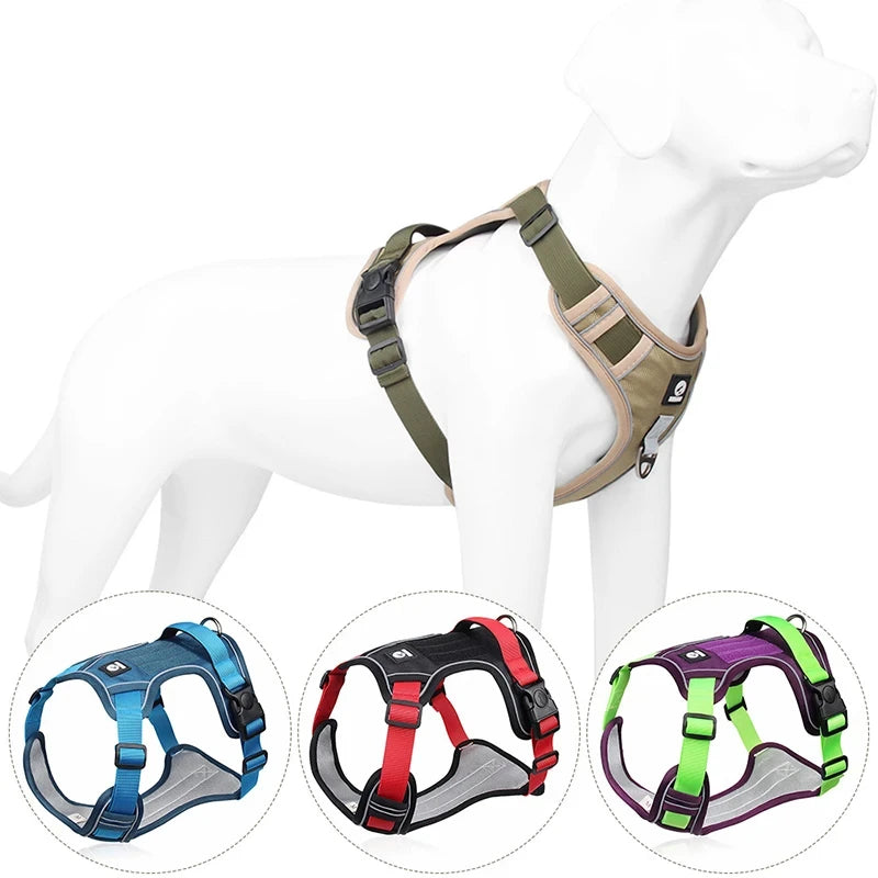 Pet Harness Reflective Dog Harness Vest Adjustable Safety Lead Straps for Medium Large Dogs French Bulldog Walking Harnesses