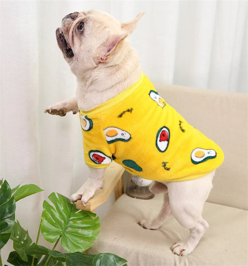 Lovely Leopard Pet Dog Clothes Soft Flannel Winter Puppy Overalls York Dog Cartoon Printing Sphinx Cat Sweatshirt Drop Shipping