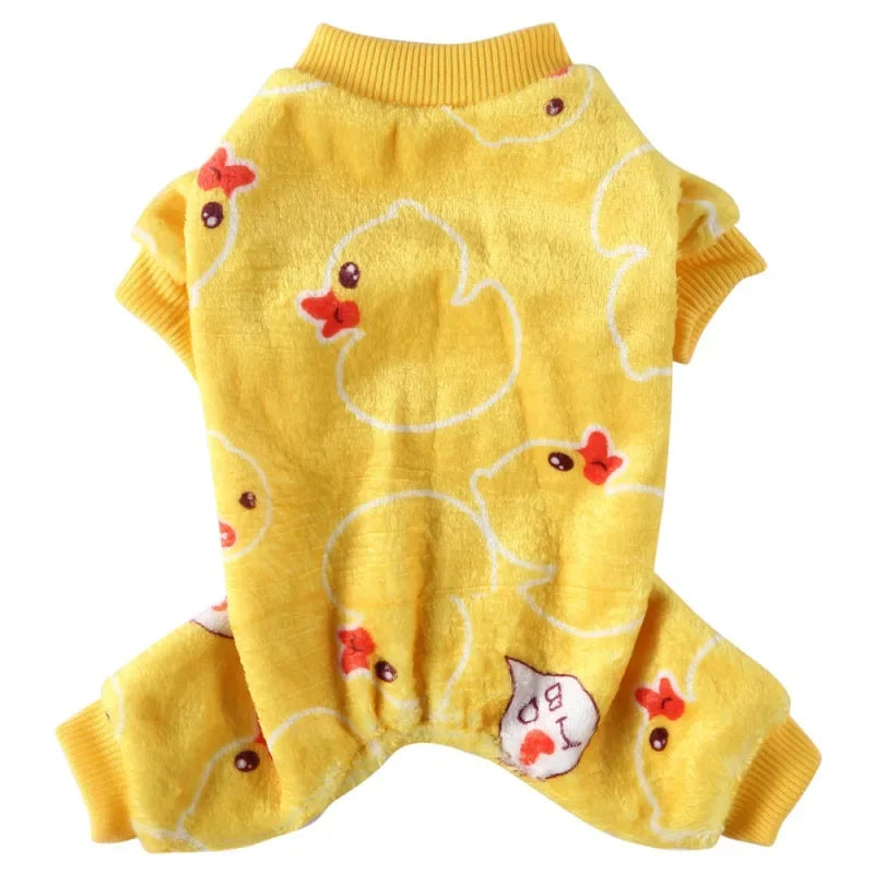 Dog Pajamas Winter Dog Clothes Print Warm Jumpsuit Coat For Small Dogs Puppy Dog Cat Chihuahua Pomeranian Clothing Jumpsuits