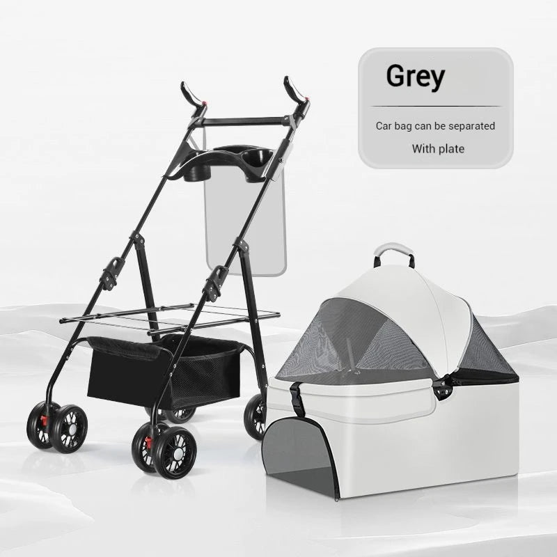 Pet Cart Portable Folding Outdoor Dog Cat Cart Pet Bag Out Small And Medium-Sized Dog Cart Handbag Detachable Multifunctional