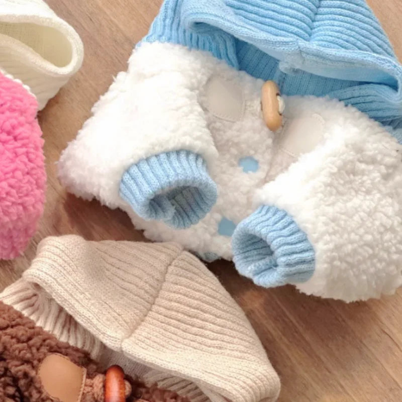 Autumn Soft Dog Jacket Coat Cute Solid Dog Clothes Luxury Puppy Overcoat Warm Plush Cat Hoodie Jacket Chihuahua Pet Coat Costume