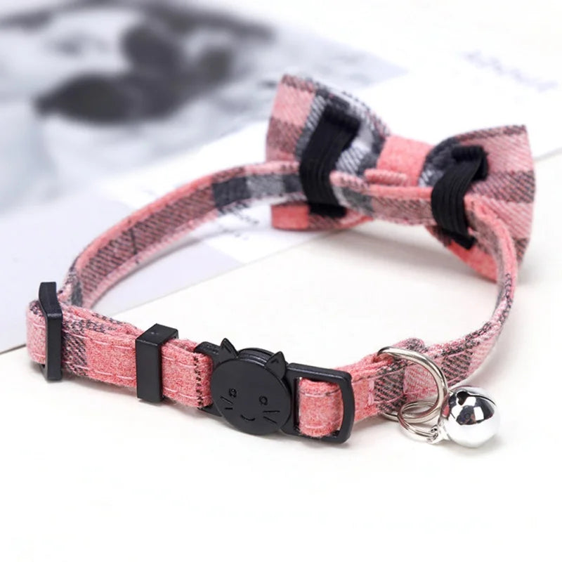 Christmas Cat Collar Big Bowknot Holiday Cats Dog Bow Tie Adjustable Neck Strap Pet Grooming Festival Puppy Kitten Necklace