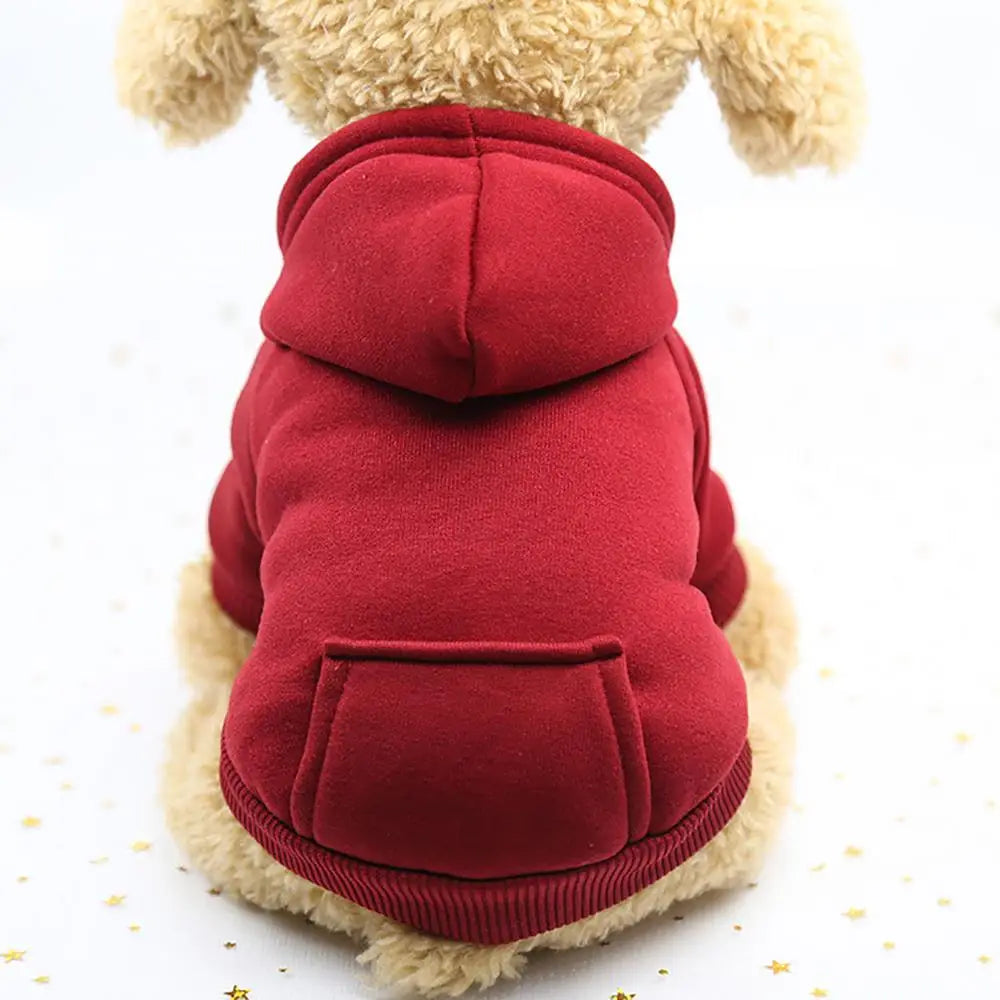 Puppy Pet Hooded Sweatshirt Autumn Winter Two-legged Pocket Cat Dog Clothes