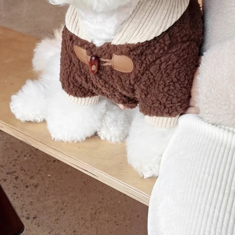 Autumn Soft Dog Jacket Coat Cute Solid Dog Clothes Luxury Puppy Overcoat Warm Plush Cat Hoodie Jacket Chihuahua Pet Coat Costume