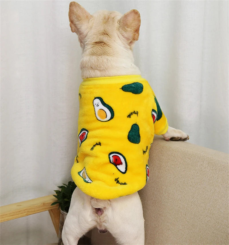 Lovely Leopard Pet Dog Clothes Soft Flannel Winter Puppy Overalls York Dog Cartoon Printing Sphinx Cat Sweatshirt Drop Shipping